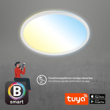 Brilo - LED Dimmelhető mennyezeti lámpa SLIM LED/22W/230V 2700-6500K Wi-Fi Tuya + távirányítás