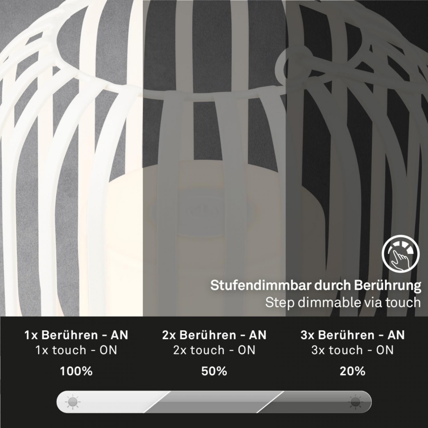Brilo - LED Dimmelhető újratölthető kültéri asztali lámpa LED/2W/5V IP44 fehér