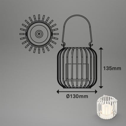 Brilo - LED Dimmelhető újratölthető kültéri asztali lámpa LED/2W/5V IP44 fehér