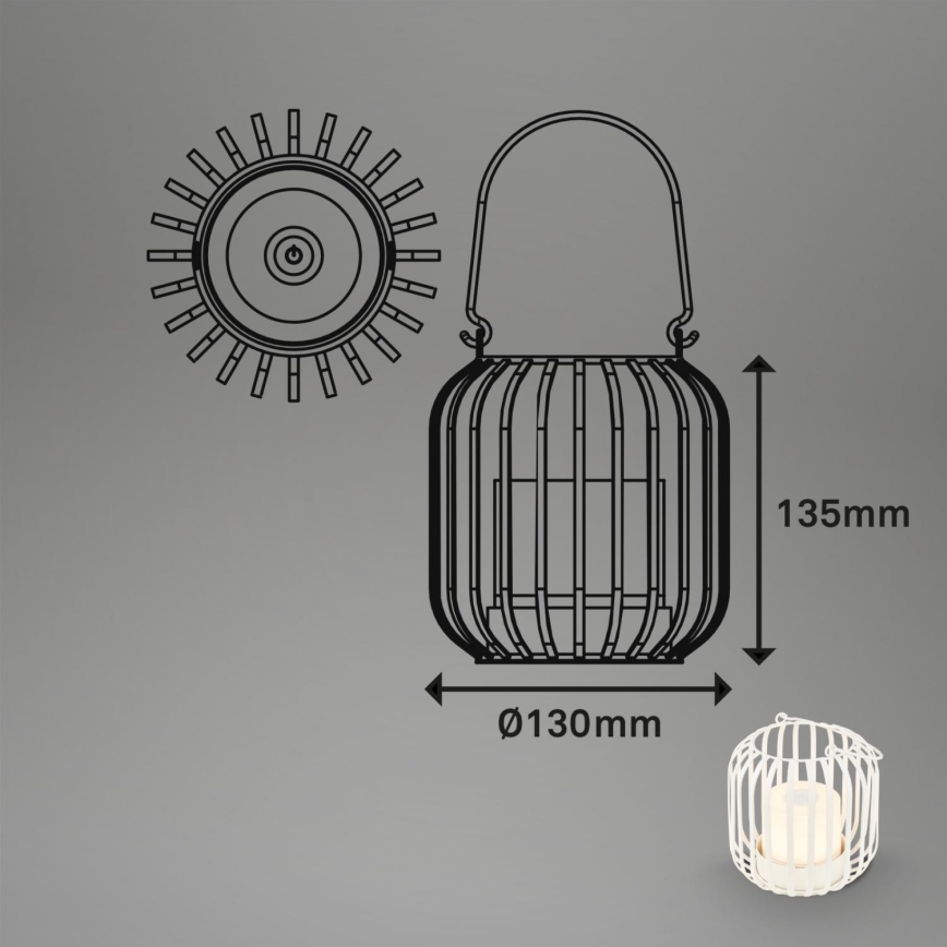 Brilo - LED Dimmelhető újratölthető kültéri asztali lámpa LED/2W/5V IP44 fehér
