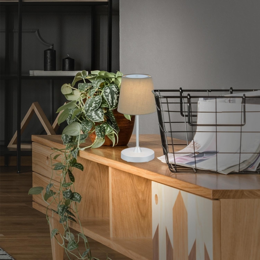 Brilo - LED Dimmelhető újratölthető kültéri asztali lámpa LED/3W/5V IP44 ezüst/bézs