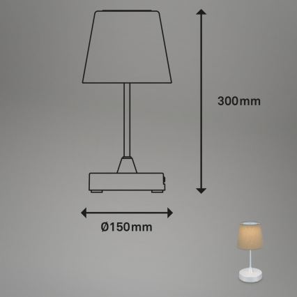Brilo - LED Dimmelhető újratölthető kültéri asztali lámpa LED/3W/5V IP44 ezüst/bézs