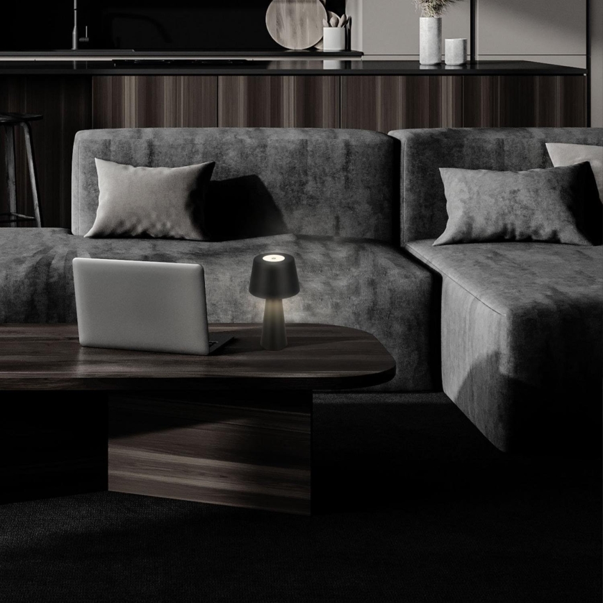 Brilo - LED Dimmelhető újratölthető kültéri asztali lámpa LED/3,5W/5V IP44 fekete