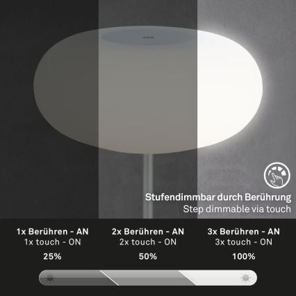 Brilo - LED dimmelhető kültéri tölthető asztali lámpa OLANA LED/3W/5V 3300K IP44 2000 mAh