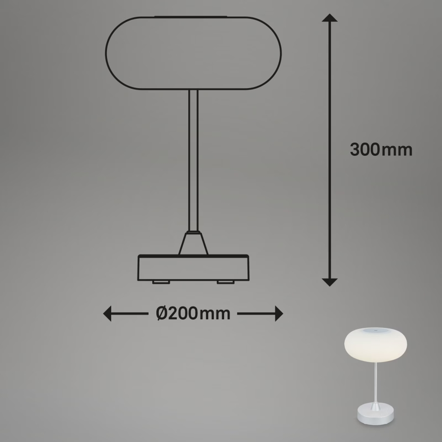 Brilo - LED fényerőszabályozható kültéri tölthető asztali lámpa OLANA LED/3W/5V 3300K IP44