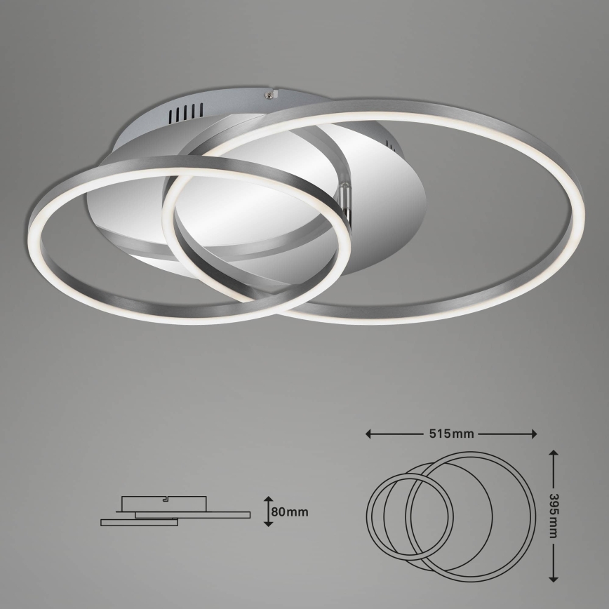 Brilo - LED fényerőszabályozható mennyezeti lámpatest FRAMES LED/14W/230V + LED/22W 3000K