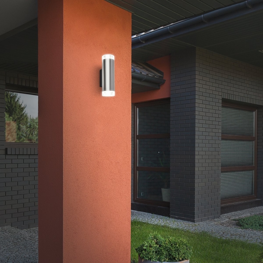 Brilo - LED Kültéri fali lámpa 2xGU10/4,7W/230V IP44 4000K matt króm