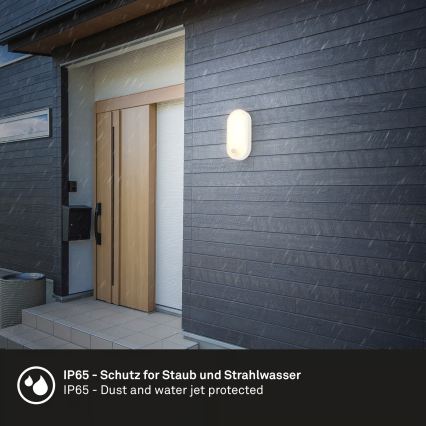 Brilo - LED kültéri fali lámpa mozgás- és alkonyatérzékelővel RUCH LED/12W/230V IP65 fehér