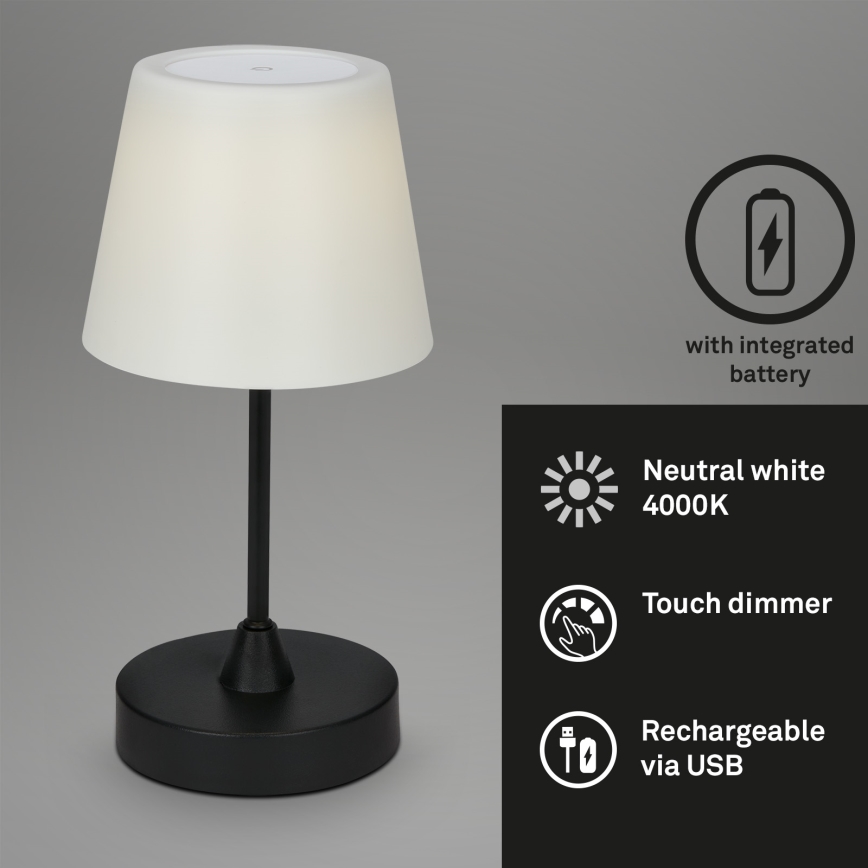 Brilo - LED kültéri állítható fényerejű újratölthető lámpa LED/3W/5V IP44 2000 mAh