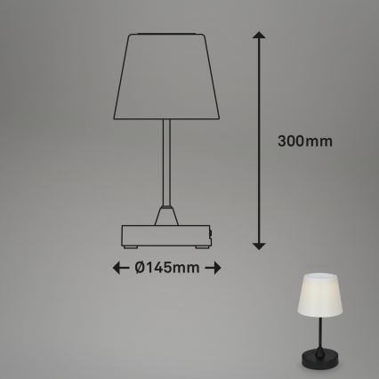 Brilo - LED kültéri állítható fényerejű újratölthető lámpa LED/3W/5V IP44 2000 mAh