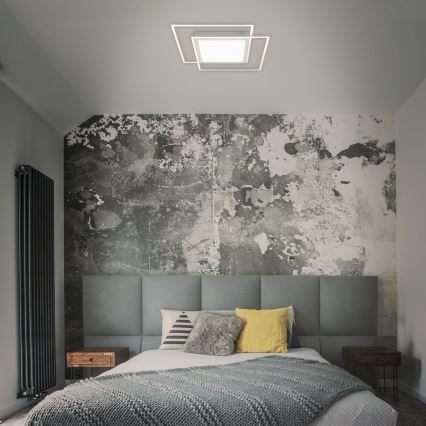 Brilo - LED-es mennyezeti lámpa 2xLED/16W/230V + LED/19W 51,5x51,5 cm 3000K matt króm