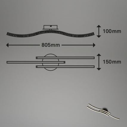 Brilo - LED Mennyezeti lámpa LED/19W/230V 3000K fekete