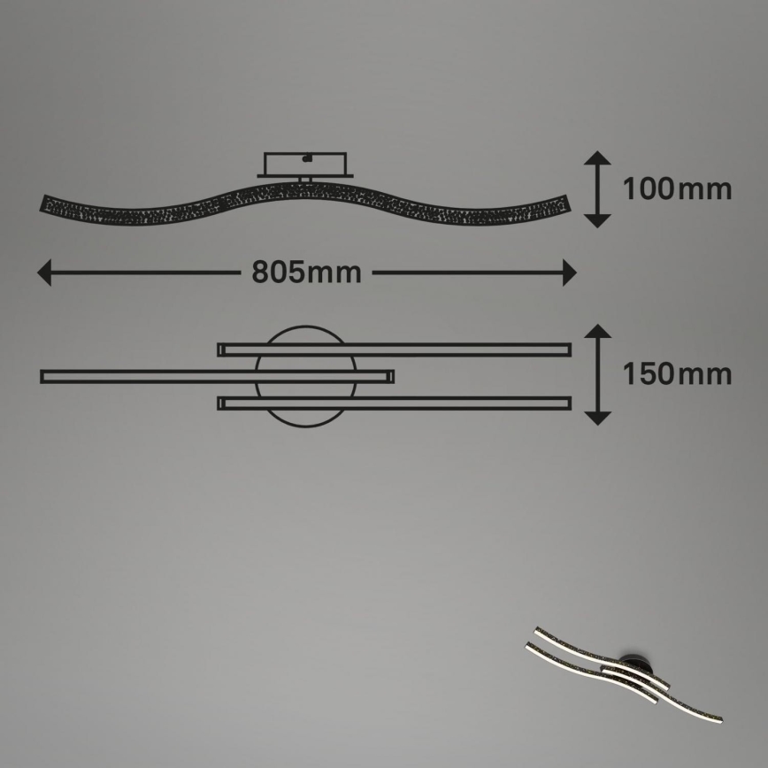 Brilo - LED Mennyezeti lámpa LED/19W/230V 3000K fekete