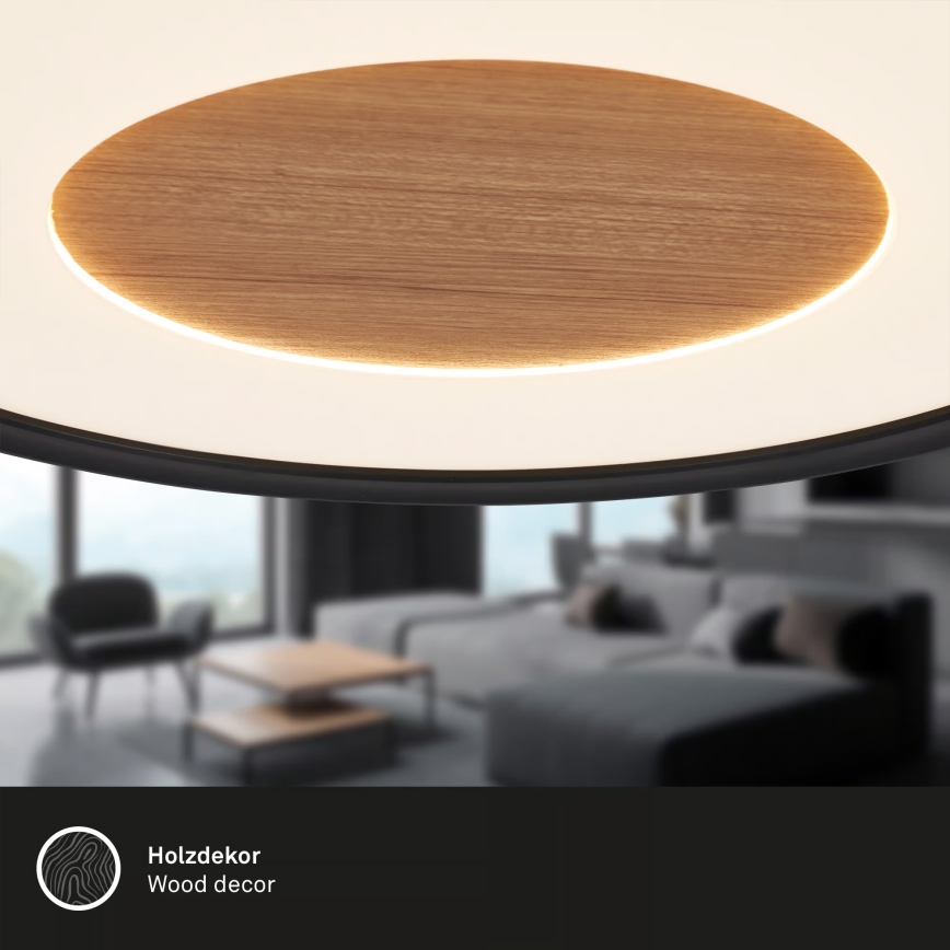 Brilo - LED mennyezeti lámpa SUFIT WOOD LED/18W/230V 3000K Ø 29 cm