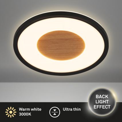 Brilo - LED mennyezeti lámpa SUFIT WOOD LED/18W/230V 3000K Ø 29 cm