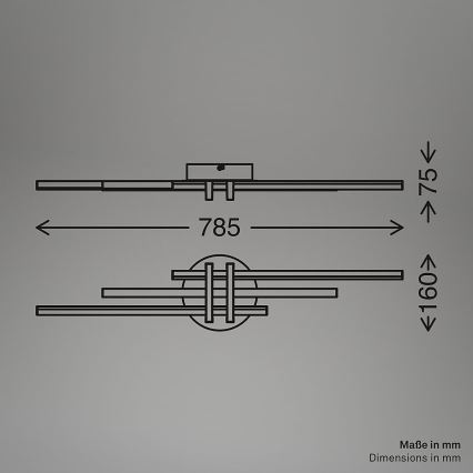 Brilo - LED mennyezeti lámpa TINKA LED/21W/230V 3000K fekete