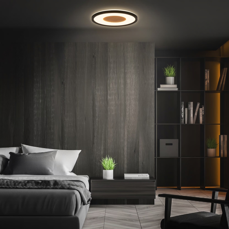 Brilo - LED mennyezeti lámpatest SUFIT WOOD LED/18W/230V 3000K átm. 29 cm