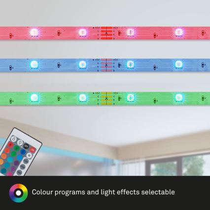 Brilo - LED RGB Dimmelhető szalag 11,5m LED/24W/230V + távirányítás