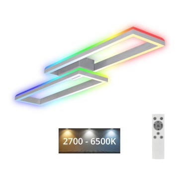 Brilo - LED RGBW Dimmelhető felületre szerelhető csillár FRAME 2xLED/21W/230V 2700-6500K + távirányítás