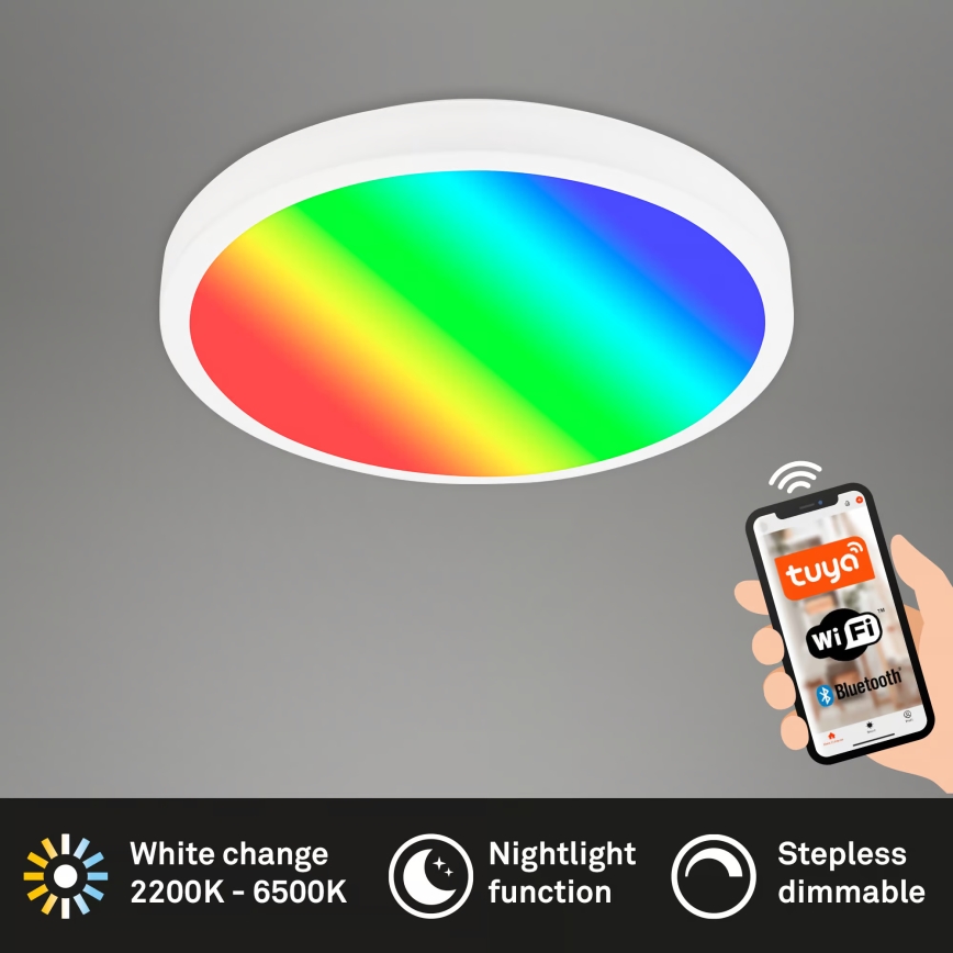 Brilo - LED RGBW, fényerőszabályozható mennyezeti lámpa LED/20W/230V 2200–6500K Tuya Wi‑Fi, átmérő 27 cm