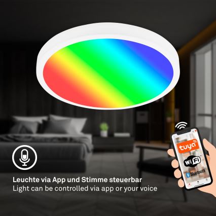 Brilo - LED RGBW, fényerőszabályozható mennyezeti lámpa LED/20W/230V 2200–6500K Tuya Wi‑Fi, átmérő 27 cm