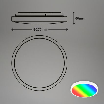 Brilo - LED RGBW, fényerőszabályozható mennyezeti lámpa LED/20W/230V 2200–6500K Tuya Wi‑Fi, átmérő 27 cm