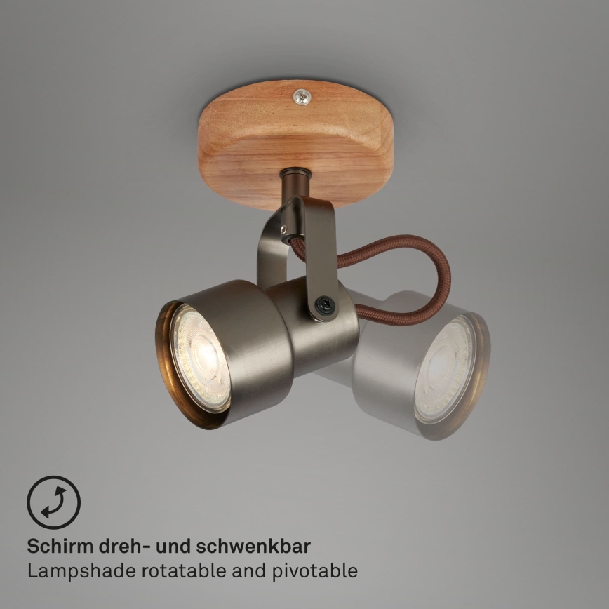 Brilo - LED spotlámpa TAHUN 1xGU10/5W/230V 3000K barna