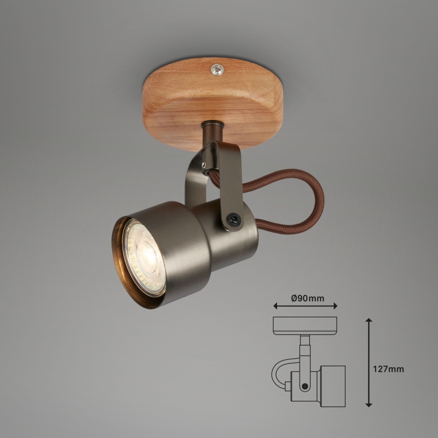 Brilo - LED spotlámpa TAHUN 1xGU10/5W/230V 3000K barna