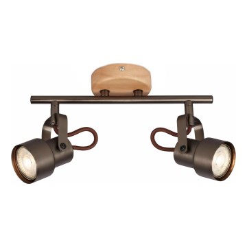 Brilo - LED spotlámpa TAHUN 2xGU10/5W/230V 3000K barna