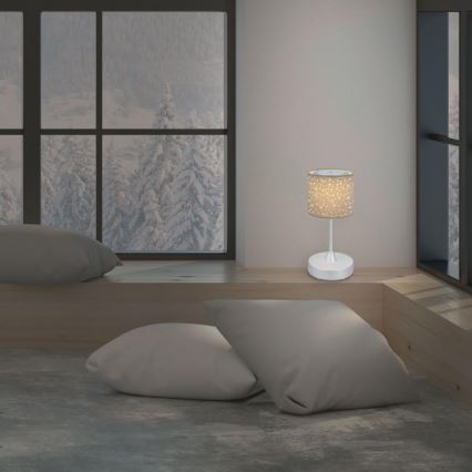 Brilo - LED állítható fényerejű, tölthető kültéri asztali lámpa LOLE LED/3W/5V 2000mAh IP44 ezüst/beige