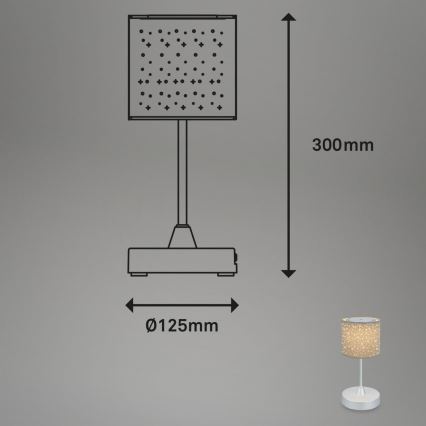 Brilo - LED állítható fényerejű, tölthető kültéri asztali lámpa LOLE LED/3W/5V 2000mAh IP44 ezüst/beige