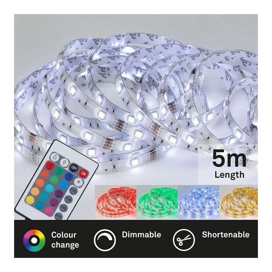 Brilo - LEG RGBW Dimmelető szalag 6,5m LED/22W/230V + távirányítás
