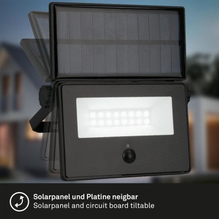 Brilo - napelemes LED reflektor érzékelővel LED/5W/5,5V IP54 1200 mAh