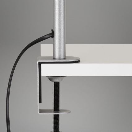 Brilo - Rugalmas csíptetős asztali lámpa 1xE27/10W/230V ezüstszínű