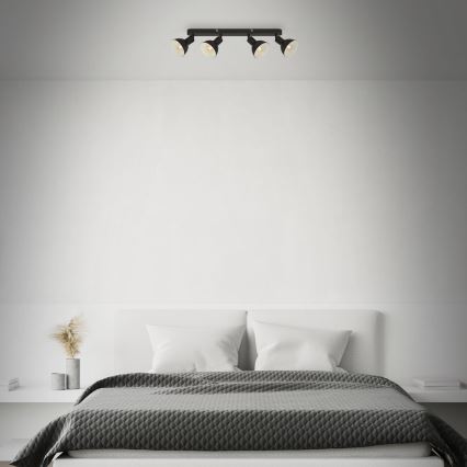 Brilo - Spotlámpa RETRO 4xE14/25W/230V fekete