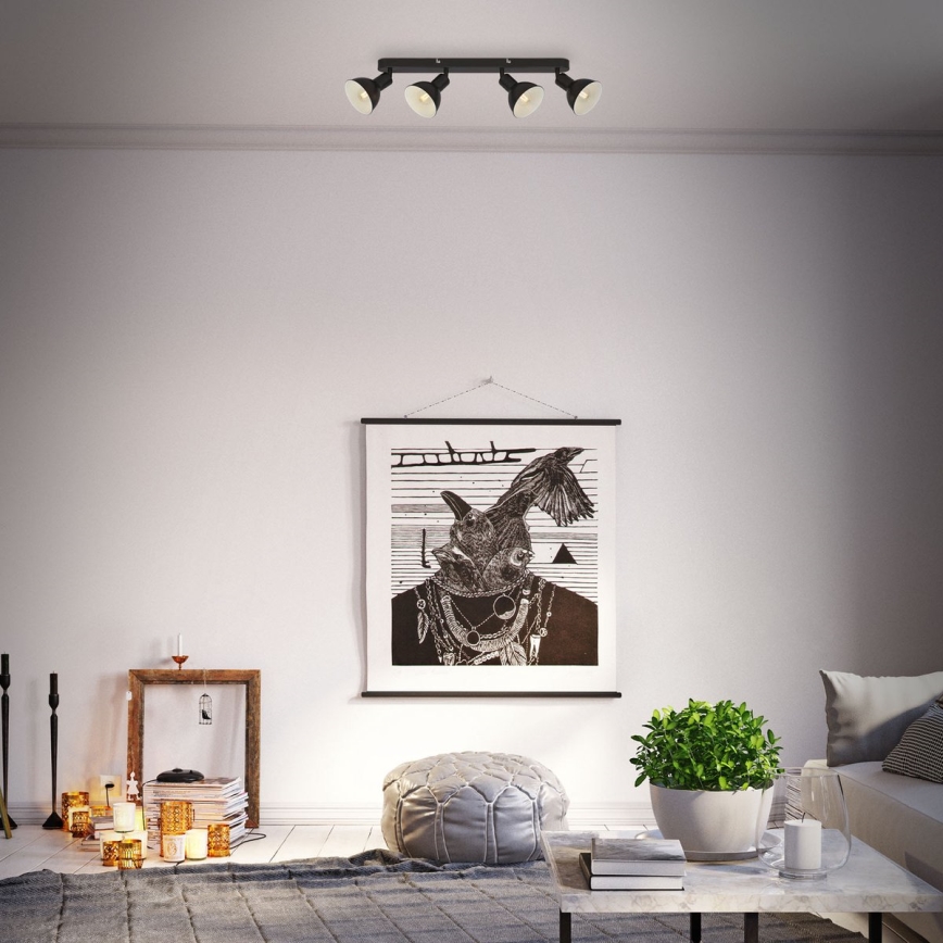 Brilo - Spotlámpa RETRO 4xE14/25W/230V fekete