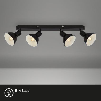 Brilo - Spotlámpa RETRO 4xE14/25W/230V fekete