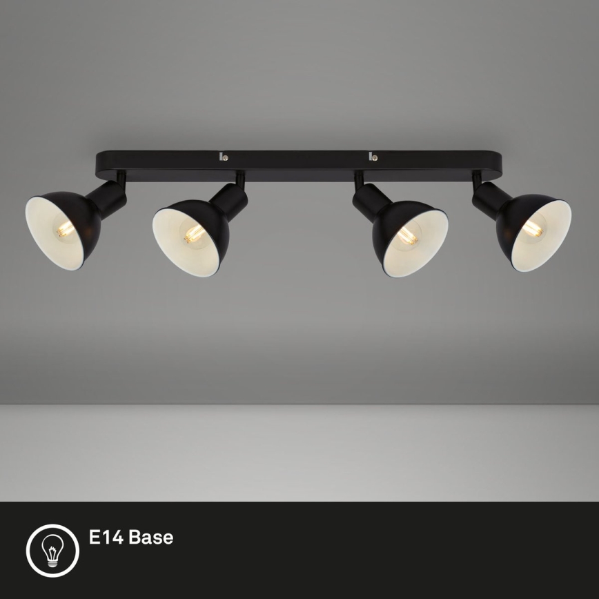 Brilo - Spotlámpa RETRO 4xE14/25W/230V fekete