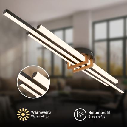 Brilo - TINKA LED mennyezeti lámpatest 30W/230V 3000K fekete