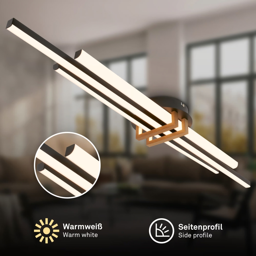 Brilo - TINKA LED mennyezeti lámpatest 30W/230V 3000K fekete