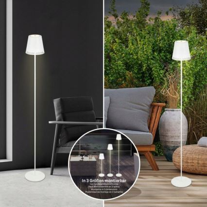 Briloner 1438016 - LED Dimmelhető érintős állólámpa 3in1 LED/3,5W/5V IP44 3000K 38-130 cm fehér