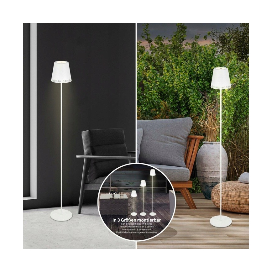 Briloner 1438016 - LED Dimmelhető érintős állólámpa 3in1 LED/3,5W/5V IP44 3000K 38-130 cm fehér