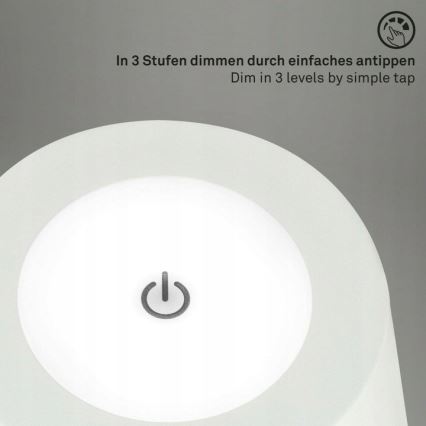 Briloner 1438016 - LED Dimmelhető érintős állólámpa 3in1 LED/3,5W/5V IP44 3000K 38-130 cm fehér