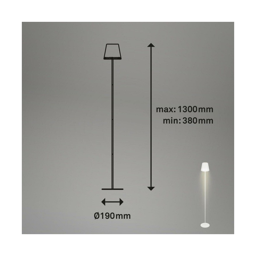 Briloner 1438016 - LED Dimmelhető érintős állólámpa 3in1 LED/3,5W/5V IP44 3000K 38-130 cm fehér