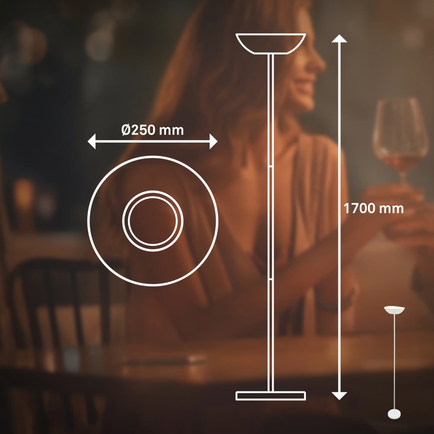 Briloner 1500016 - LED fényerőszabályozható állólámpa ESTATE LED/8W/5V 4000 mAh fehér