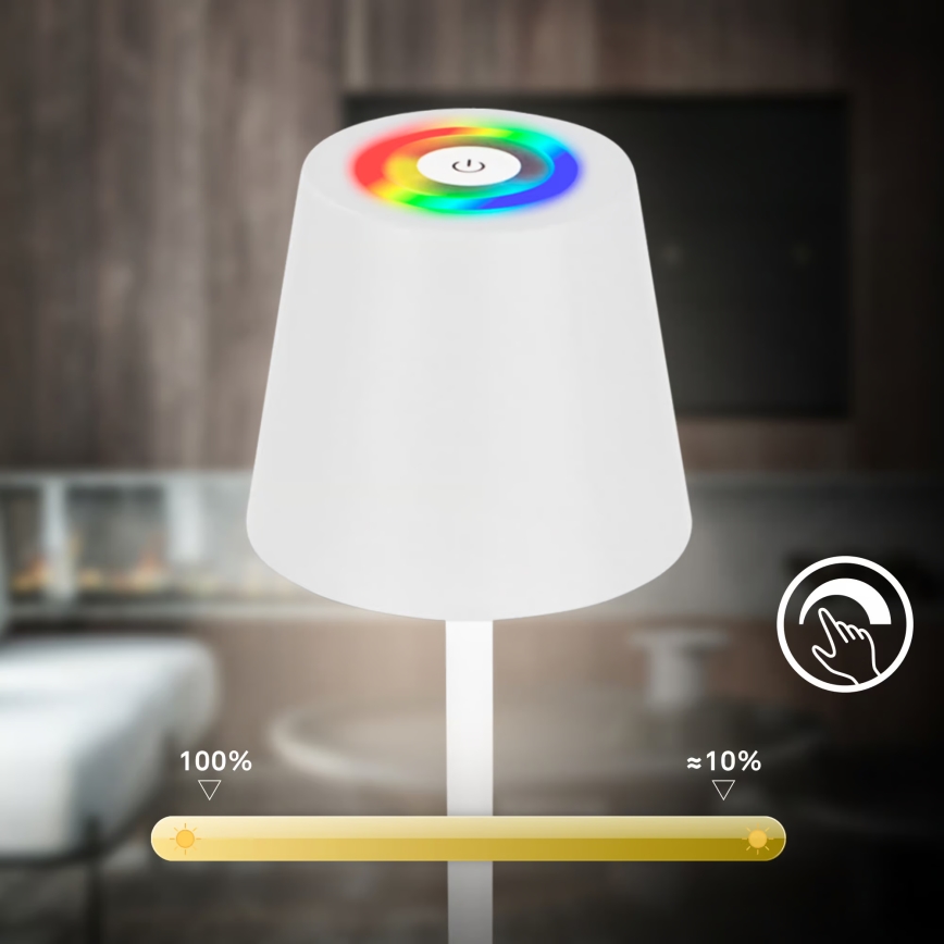 Briloner 1507016 - Dimmelhető LED állólámpa KIKI LED/4,3W/5V IP44 2600 mAh fehér