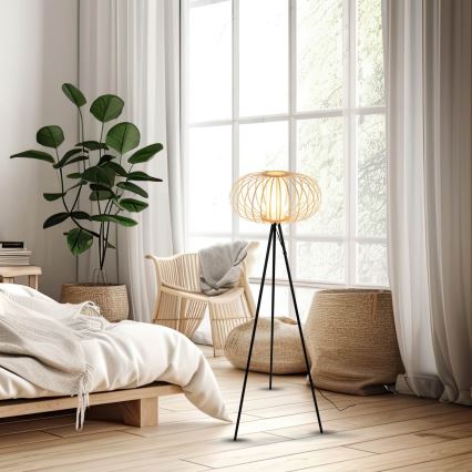 Briloner 1759011 - Állólámpa 1xE27/10W/230V bambusz/fekete