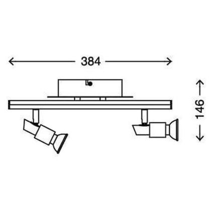 Briloner 2029-038 - LED spotlámpa REN 2xGU10/3W/230V + LED/6W