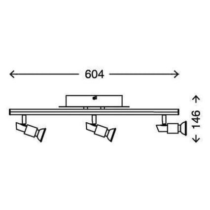 Briloner 2029-058 - LED spotlámpa REN 3xGU10/3W/230V + 2xLED/4W