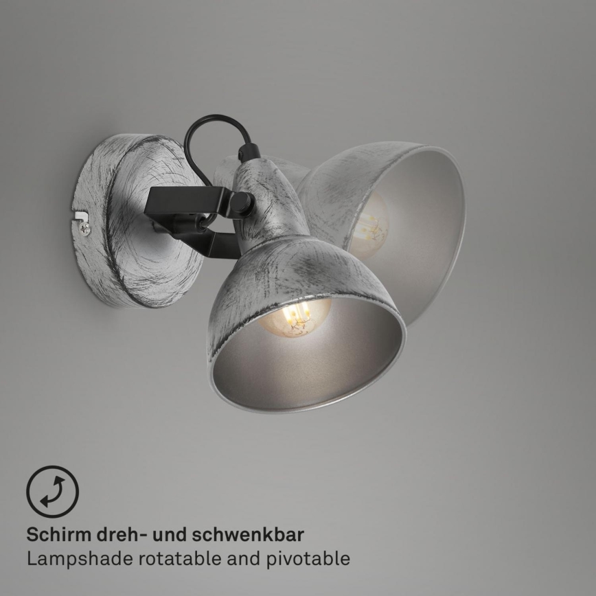 Briloner 2049-014 - Fali spotlámpa RETRO 1xE14/40W/230V szürke